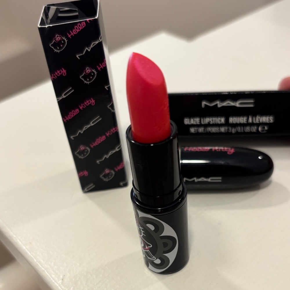 MAC x Hello Kitty Glaze Lipstick - Black and Pink